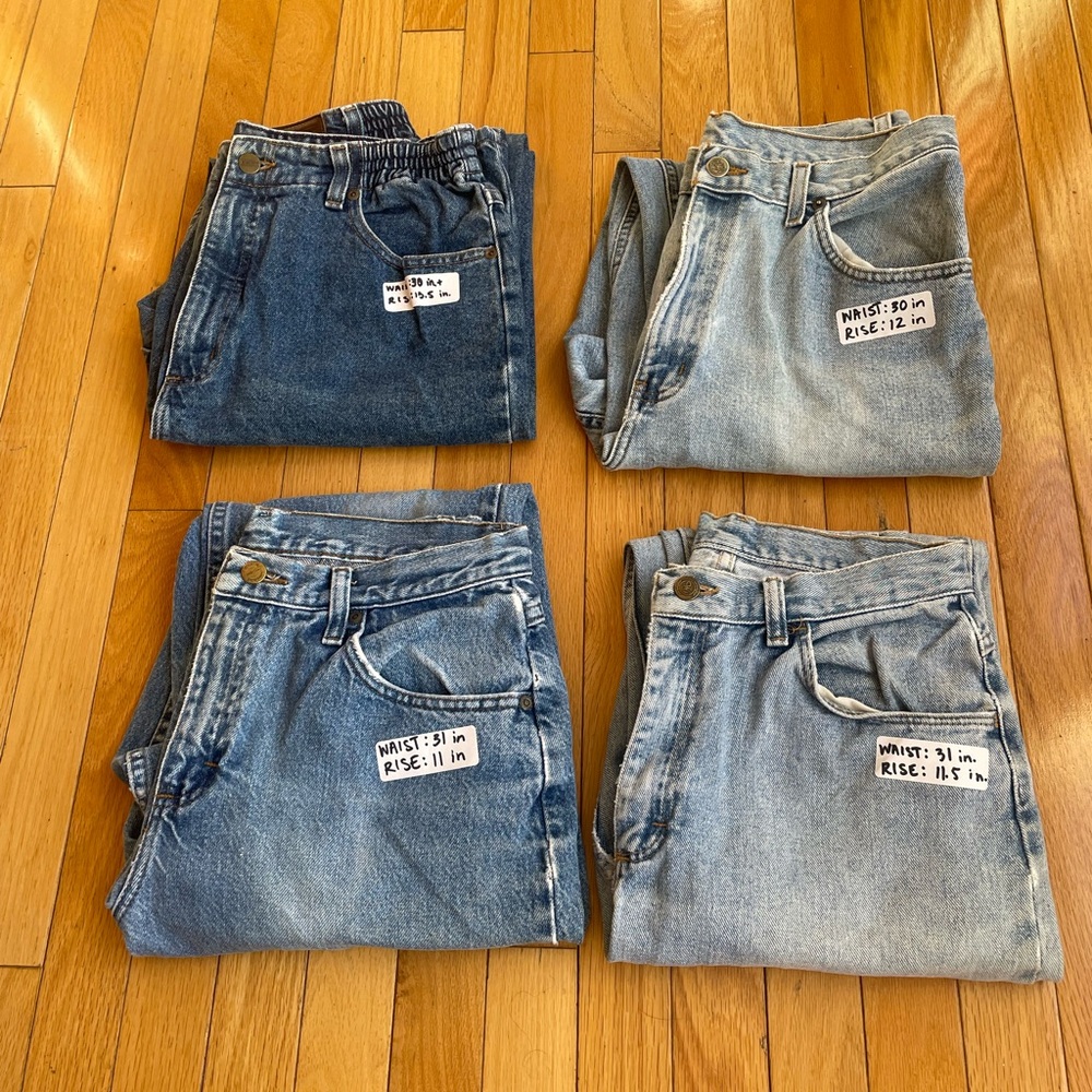 Lot of 4 pairs of vintage 90s western mom jeans 30-31